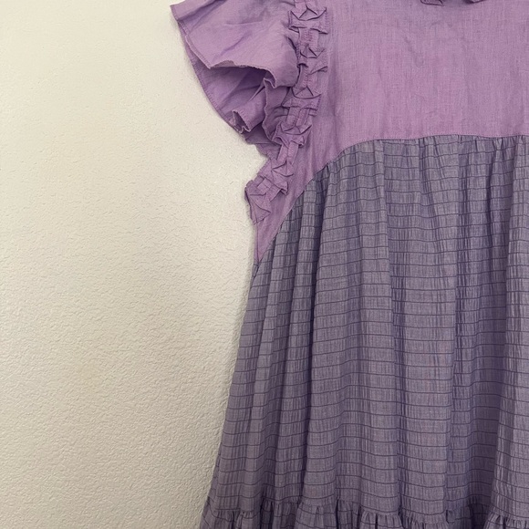 Margo Baridon Tiered Purple Ruffle Dress - Picture 5 of 7
